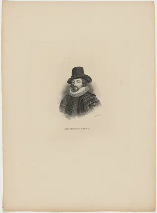 Sir Francis Bacon, by W. Read, ink, 1820