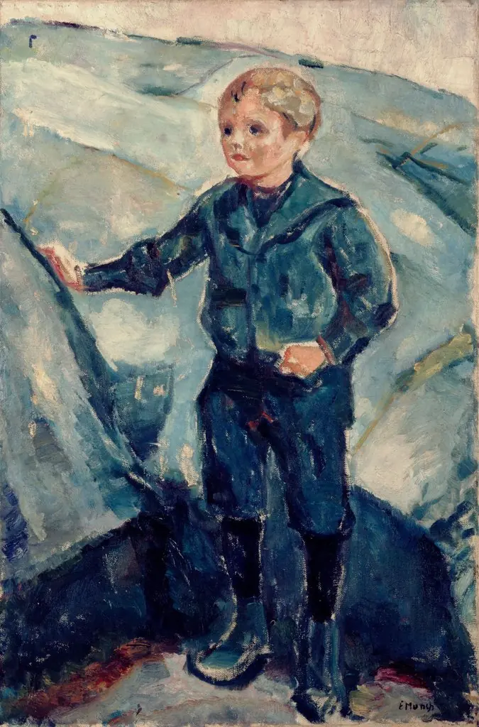 Boy In Blue, by Edvard Munch, oil, 1900