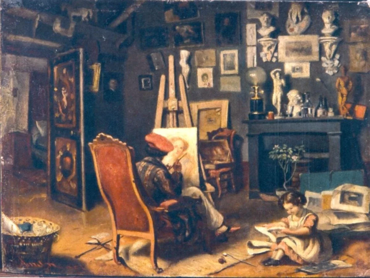 Primul atelier al pictorului la Paris, detail