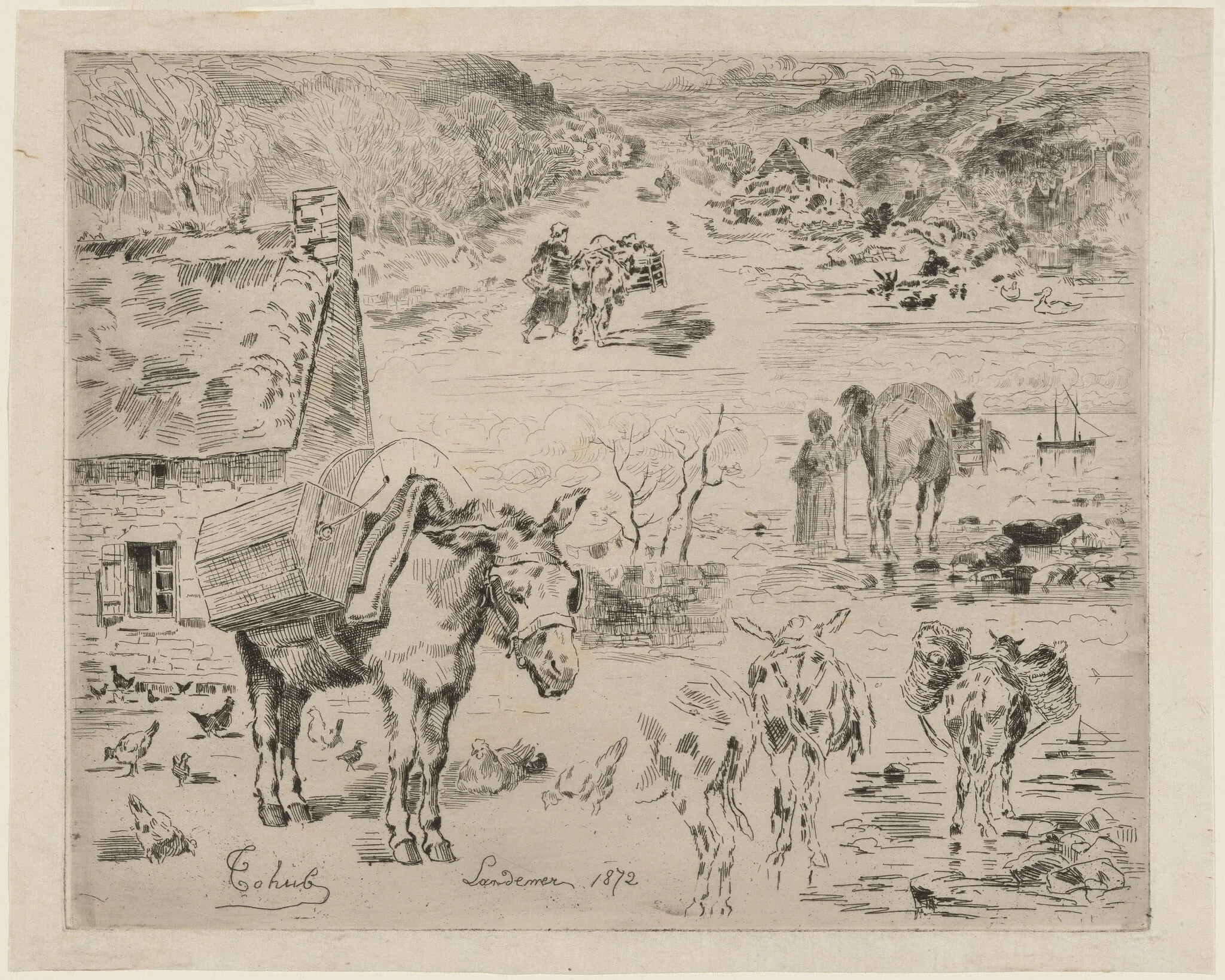 Feuillets d'album (Donkey Sketch), detail