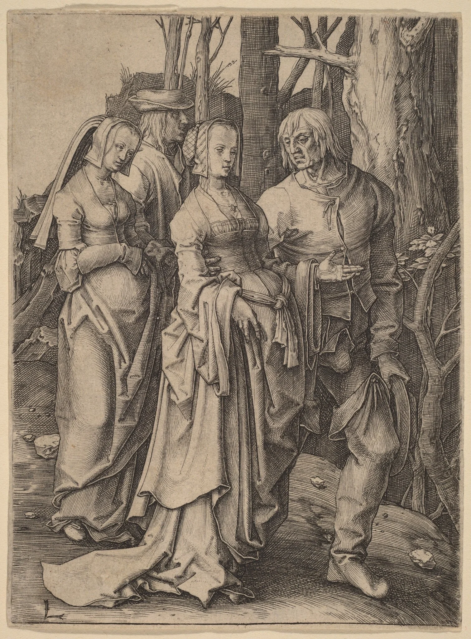 The Two Couples in the Forest, detail