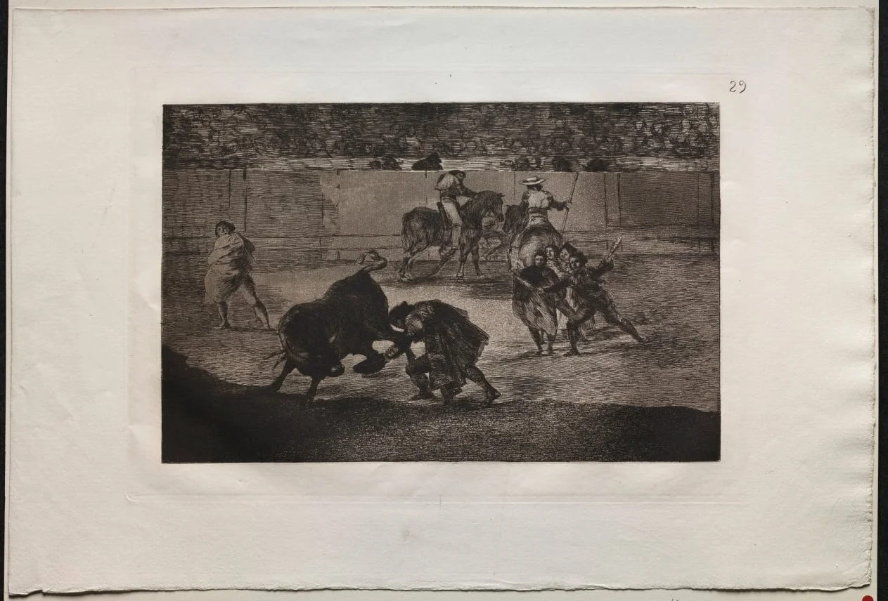 Bullfights: Pepe Illo Making the Pass of the "Recorte", detail