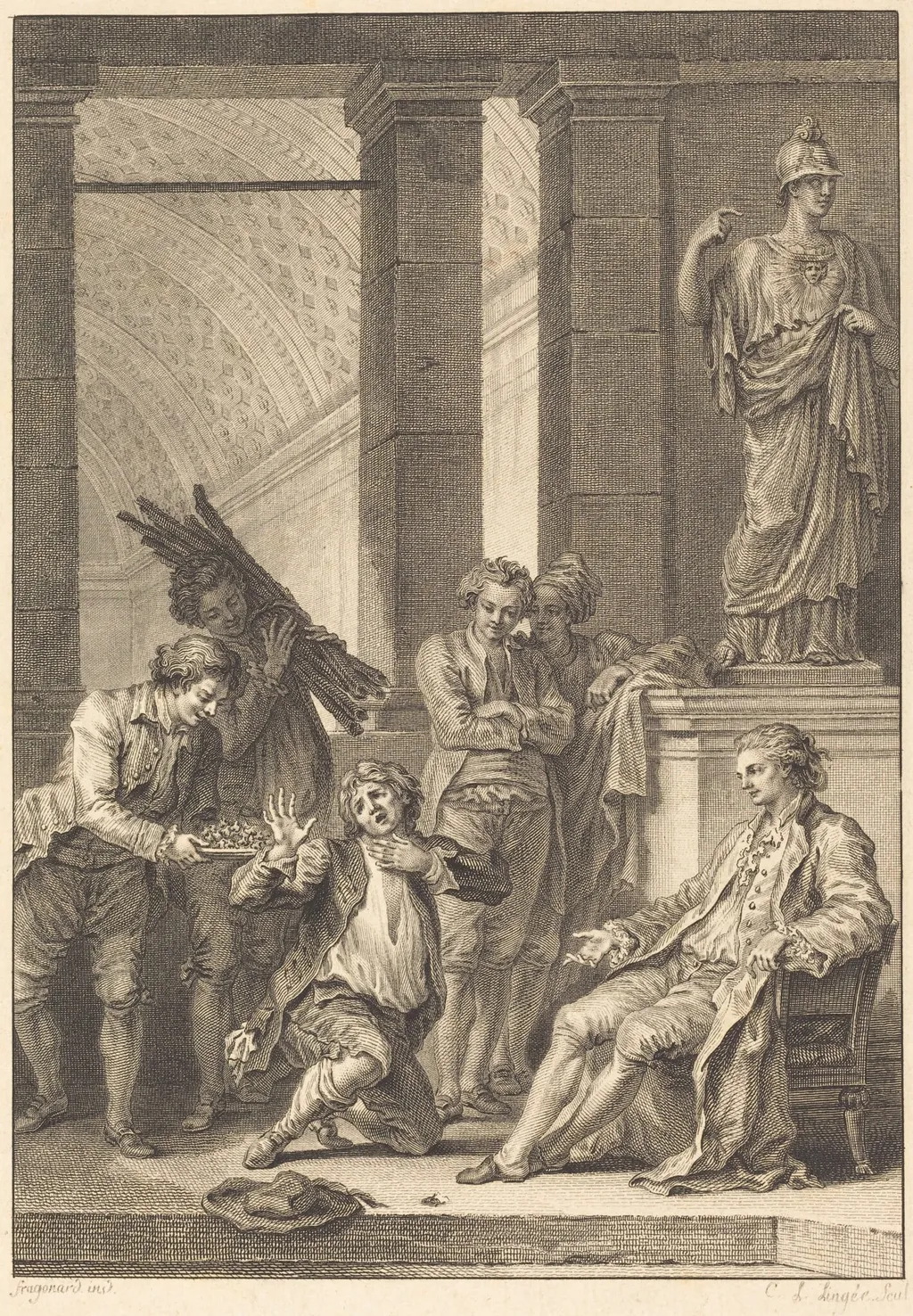 Le paysan, by Charles Louis Lingée, ink, 1784