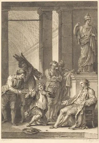 Le paysan, by Charles Louis Lingée, ink, 1784