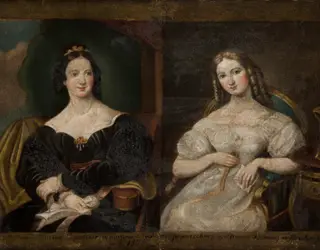 Portrait of Two Women, by Antoni Giziński, unspecified, 1828