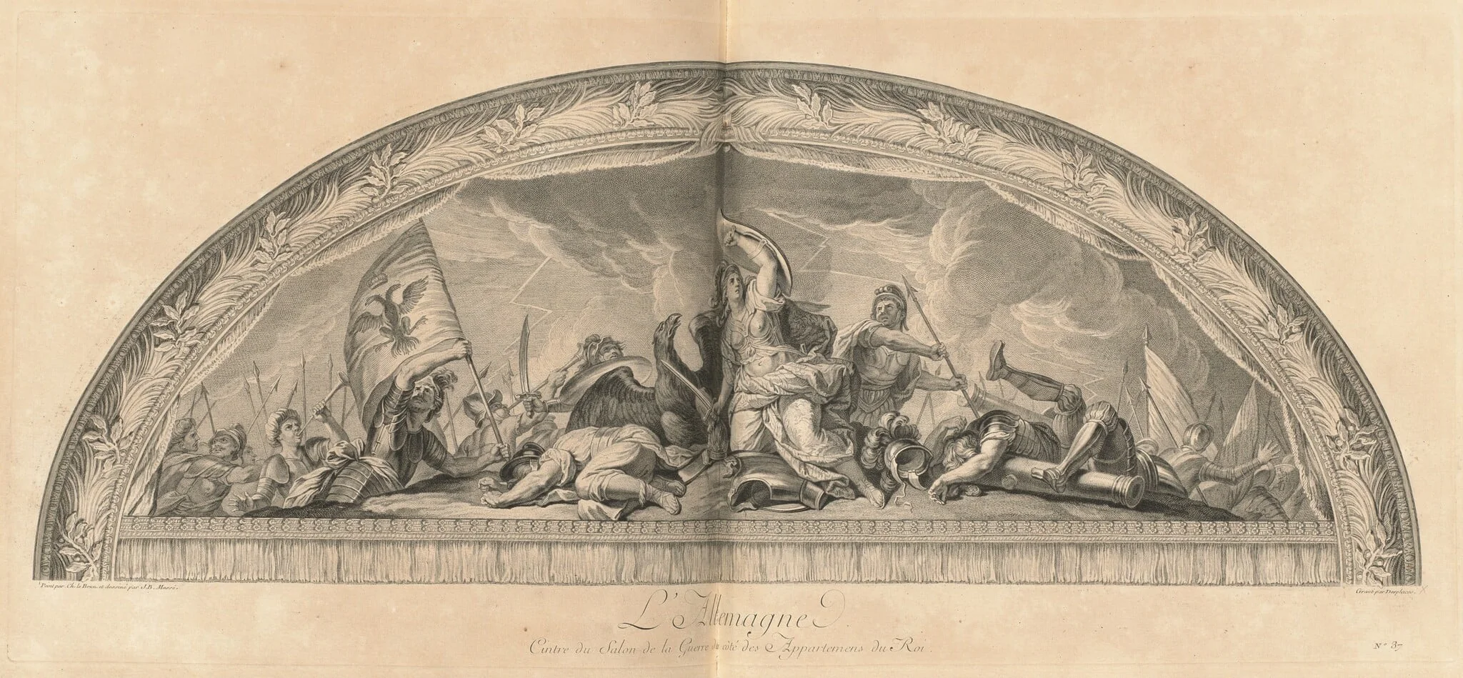 L'Allemagne Cintre du Salon de la Guerre du côté des appartemens du Roi (Germany, Center of the Salon of War next to the King's Chambers) [pl. 37], detail