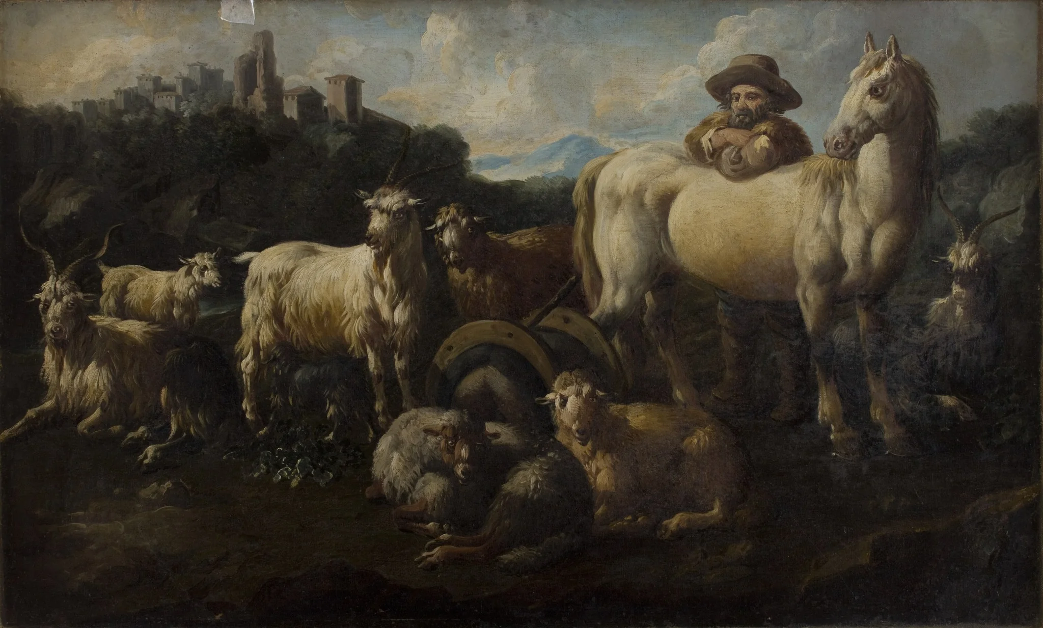 Shepherd with Animals, detail