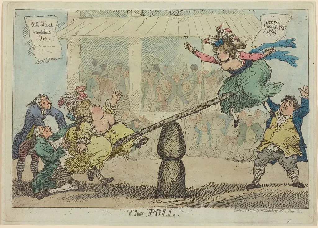 The Poll, by Thomas Rowlandson, ink, 1784