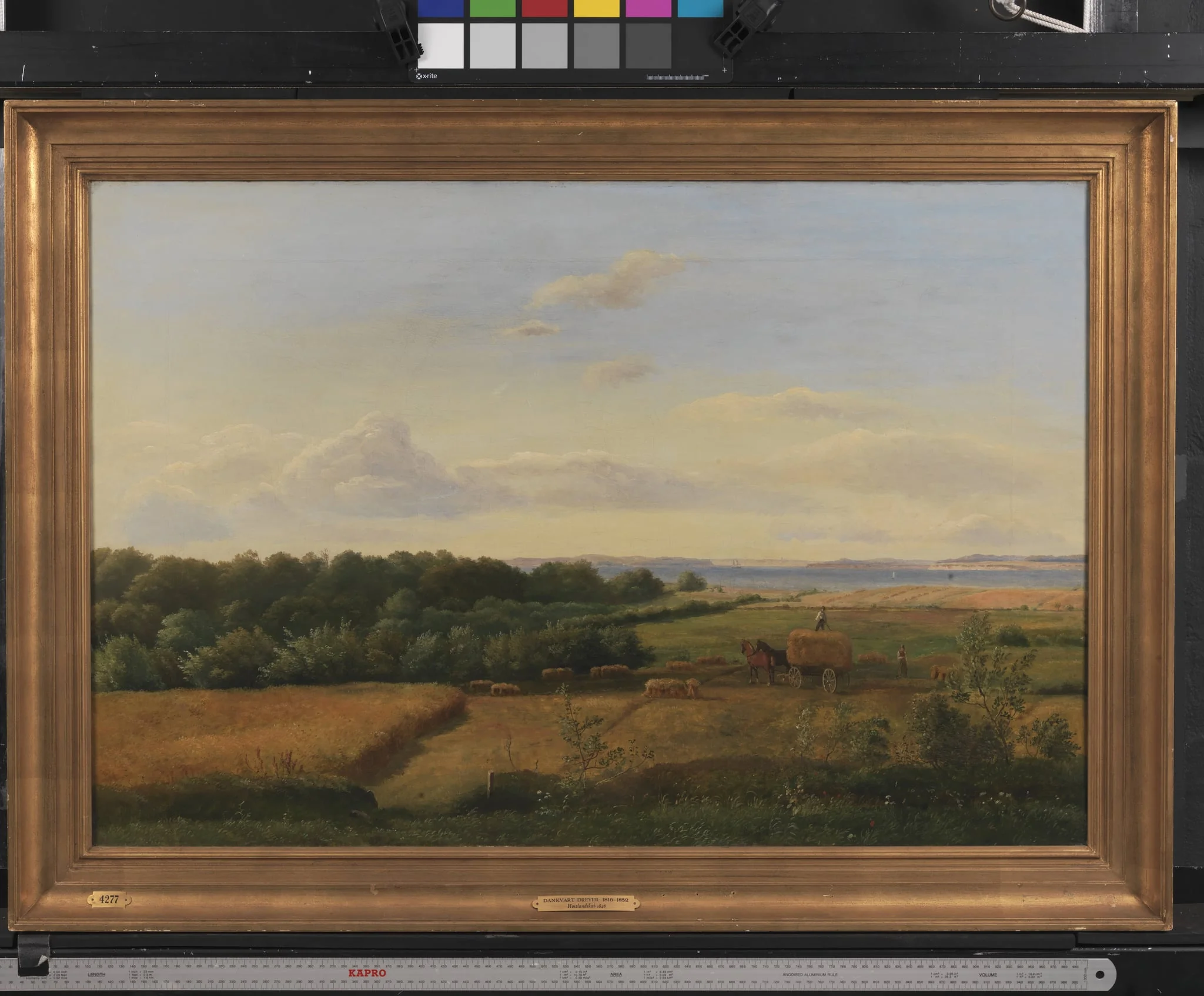 A Funen Landscape at Harvest Time with Wedellsborghoved in the Background, detail