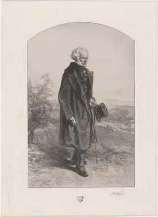 Jean Baptiste Isabey, by Paul Gavarni, ink, 1854
