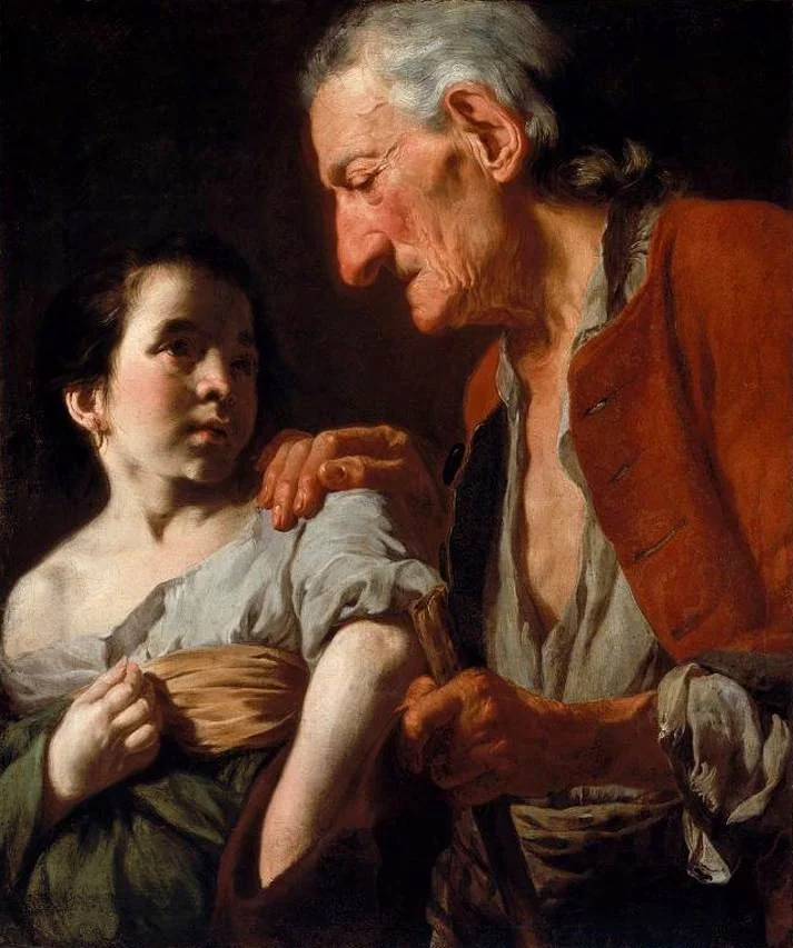 Old Man and a Child, detail