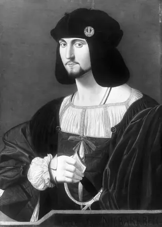 Portrait of Count Alberico II., by Bernardino de' Conti, paint, 1518