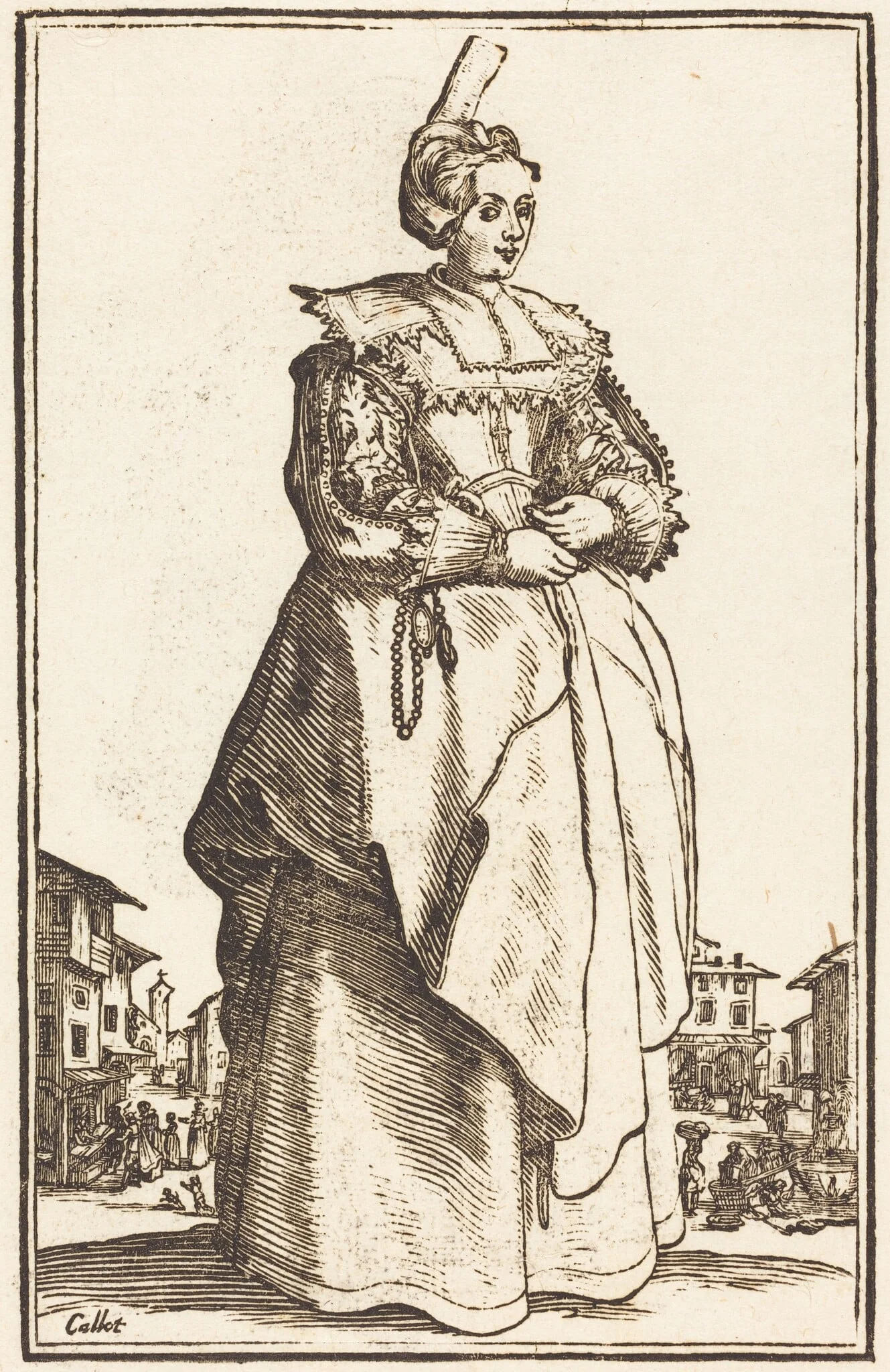Noble Woman with a Small Hat, detail