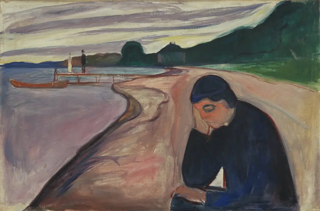 Melancholy, by Edvard Munch, oil, 1897