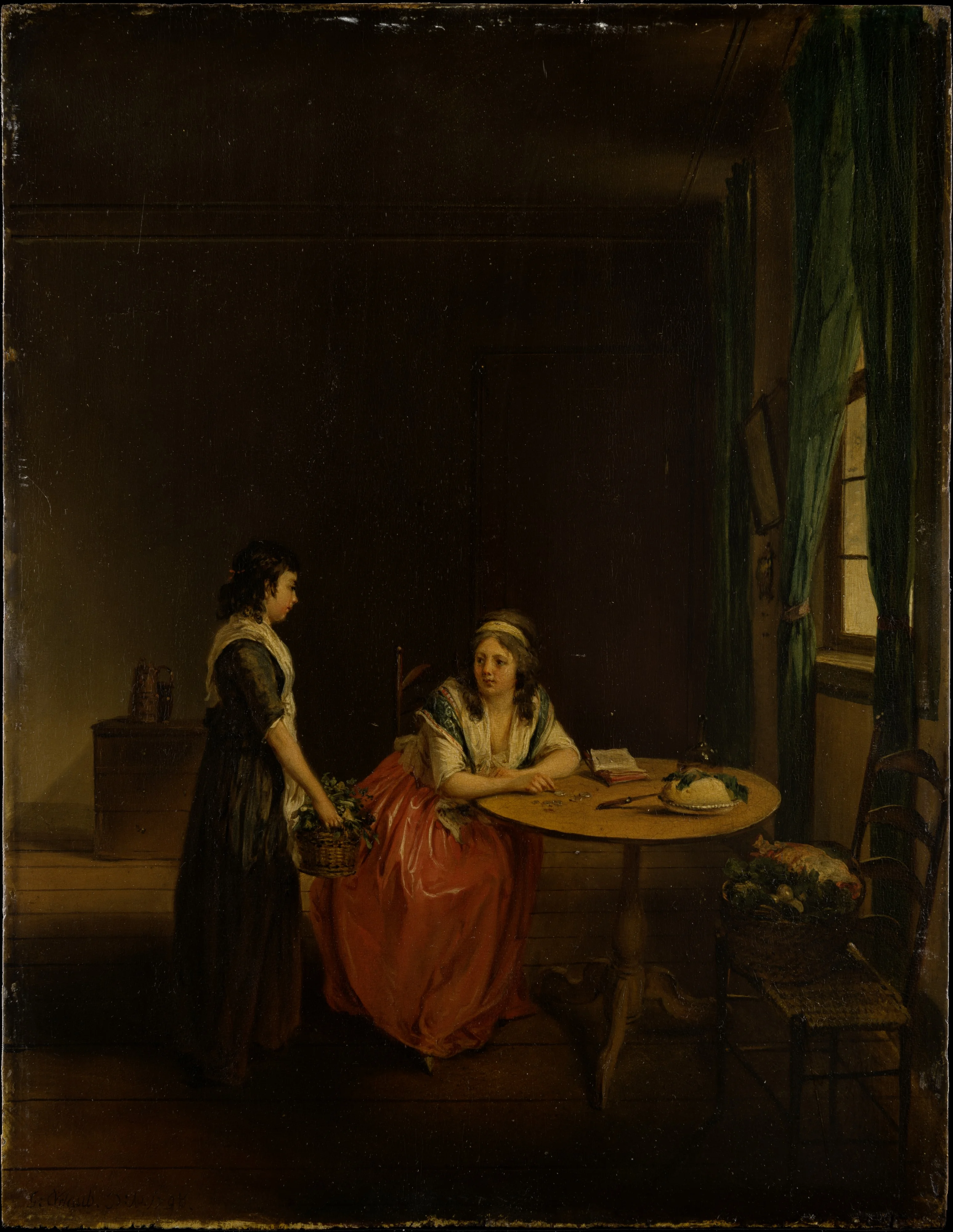 A Housewife Settling Up with her Maid, detail