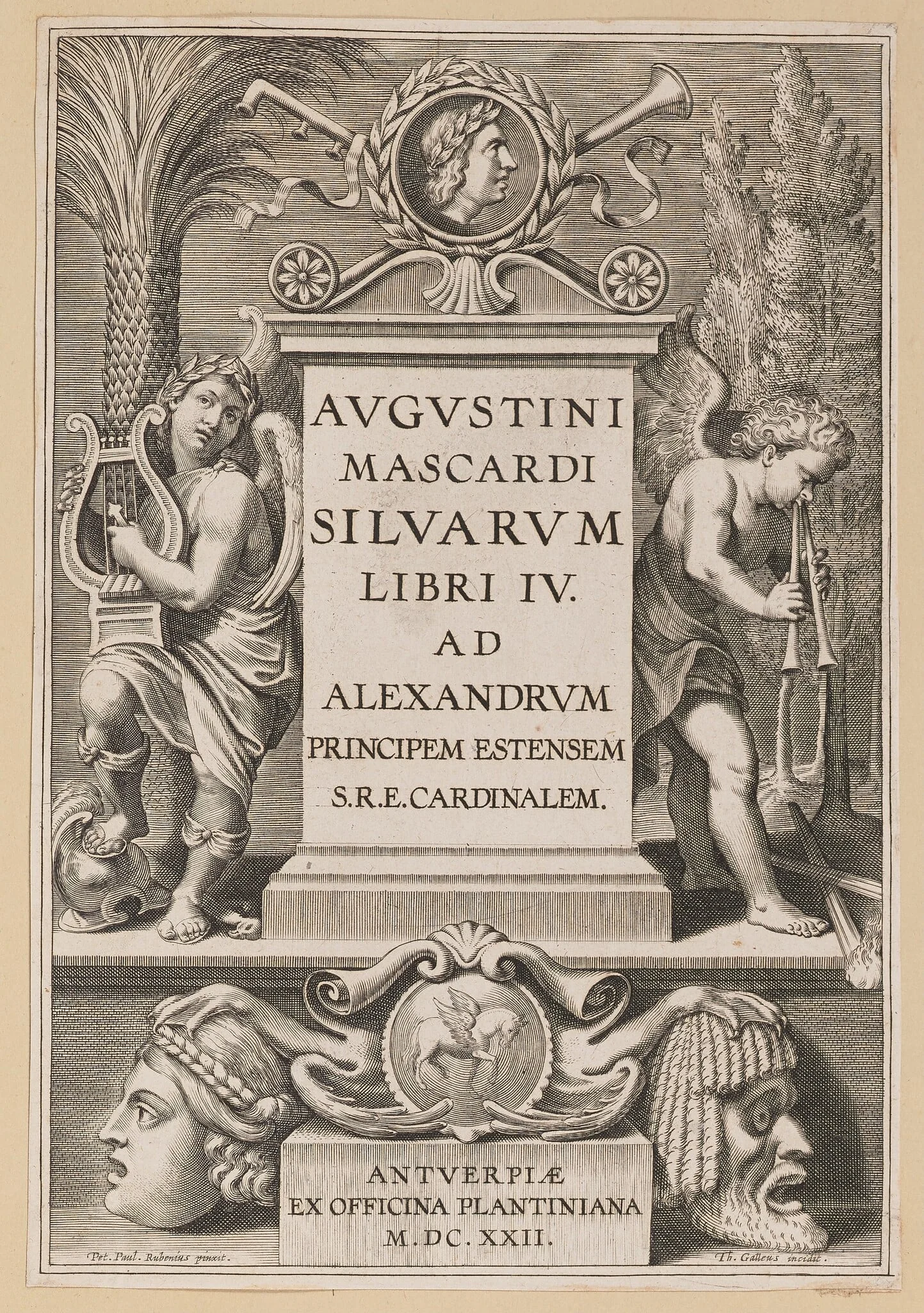 Title Page for Agostino Mascardi, Silvarium Libri IV, detail