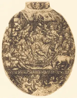 The Adoration of the Shepherds, by Antoine Jacquard, ink, 1612