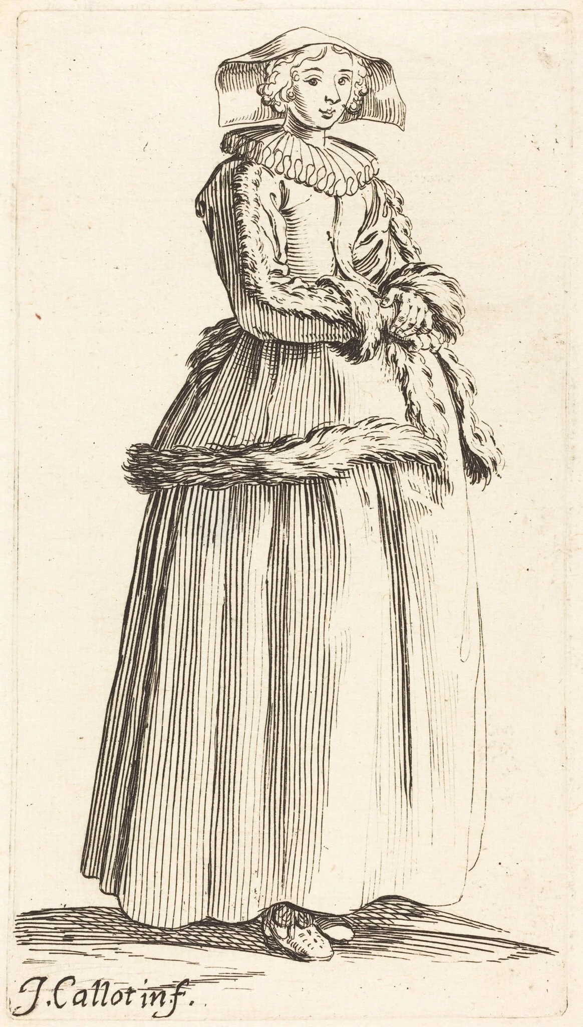 Young Woman with Hands Folded, Facing Right, detail