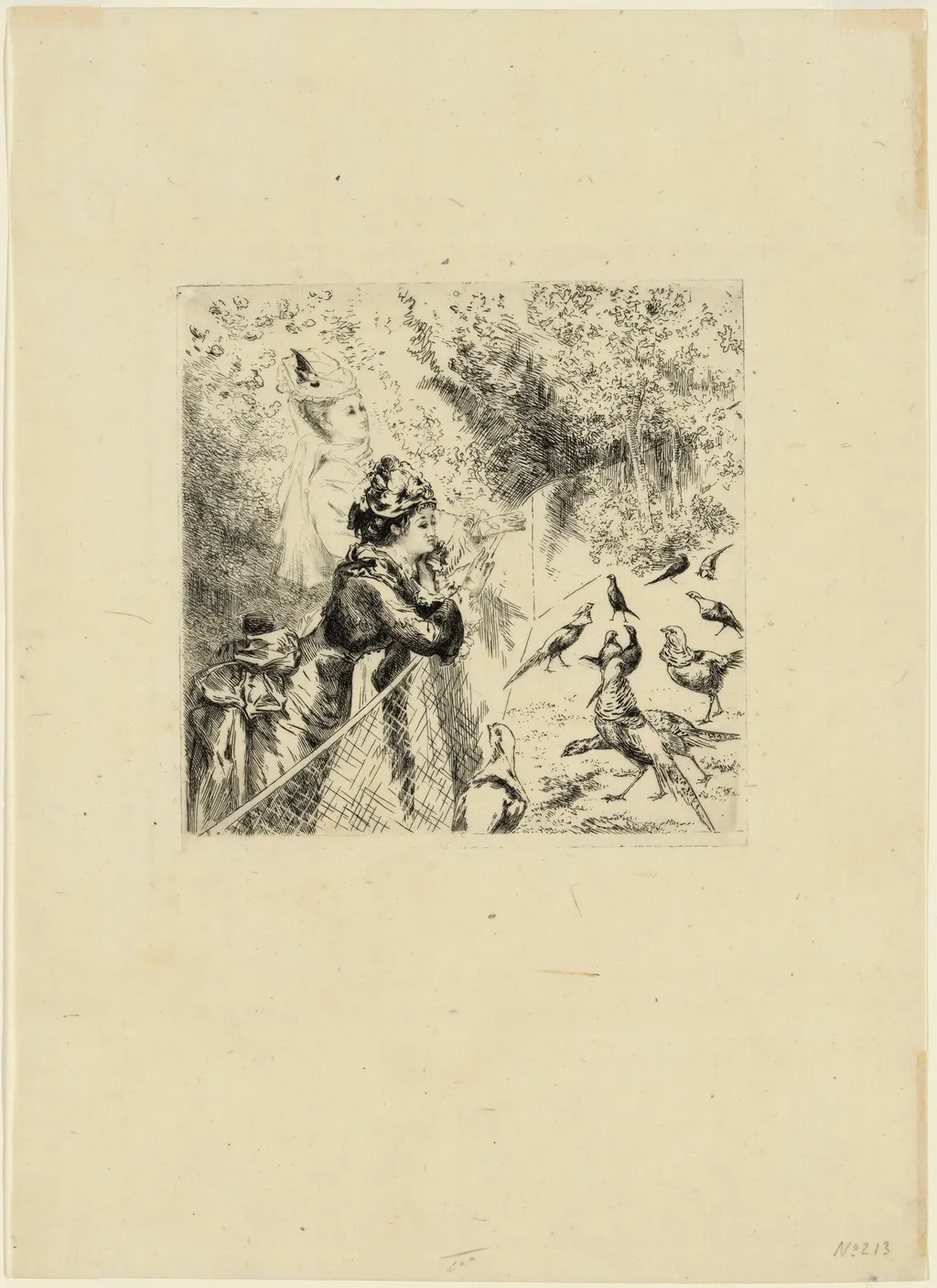 Au Jardin d'Acclimatation (In the Zoological Garden), by Félix Bracquemond, ink, 1874