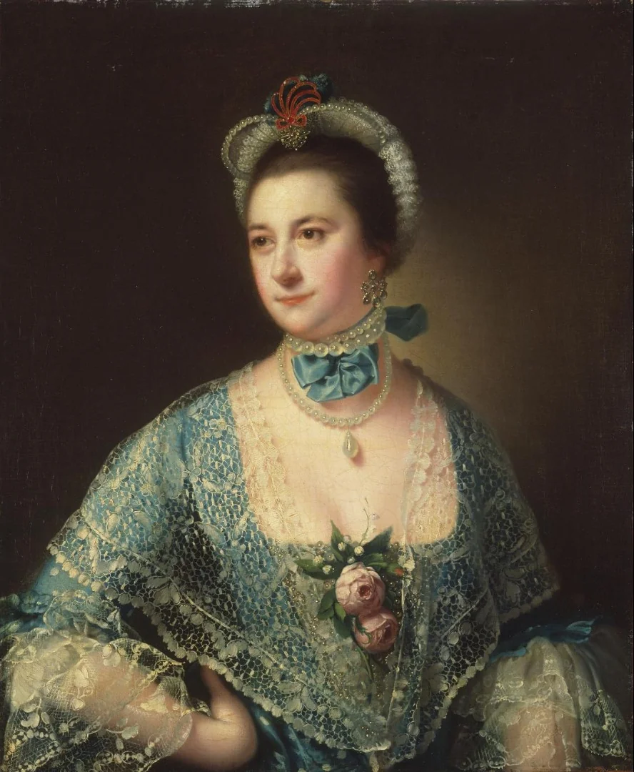 Portrait of Mrs. Charles Lindegren, detail