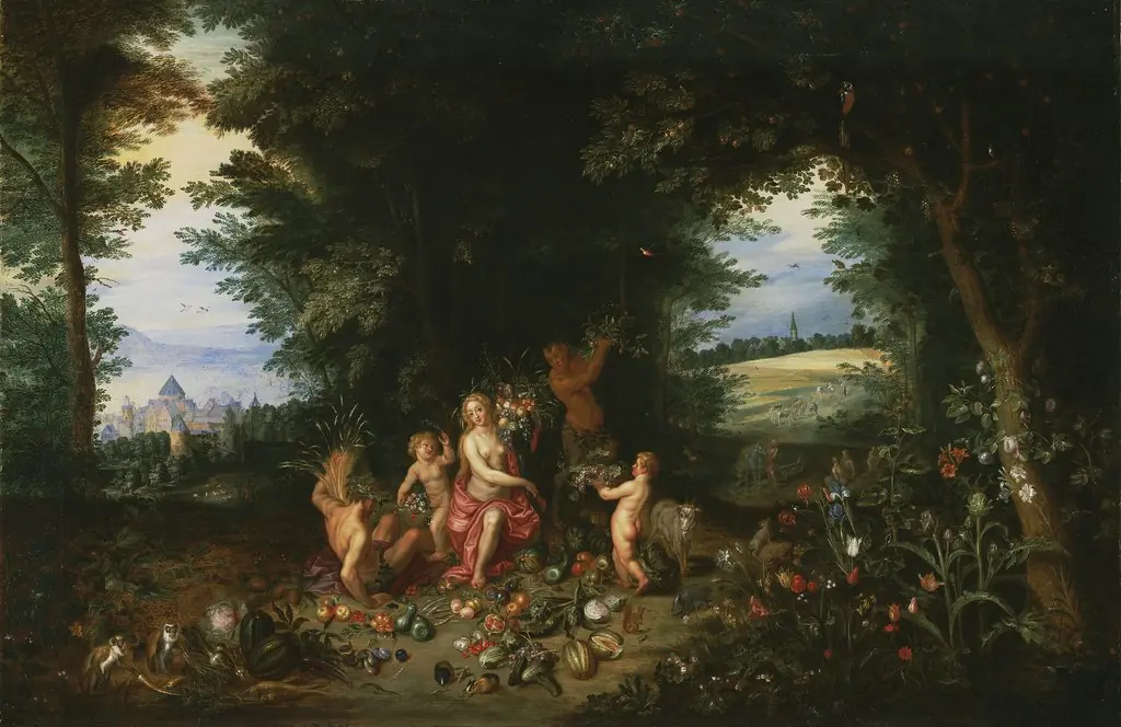 Landscape with Ceres (Allegory of Earth), by Jan Brueghel the Younger, oil, 1630