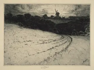 Morning, Canonicut Island, by Charles Frederick William Mielatz, ink, 1908