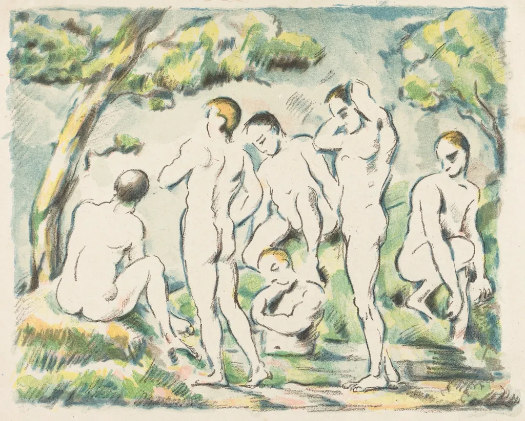 The Bathers (Small Plate), by Paul Cezanne, ink, 1897