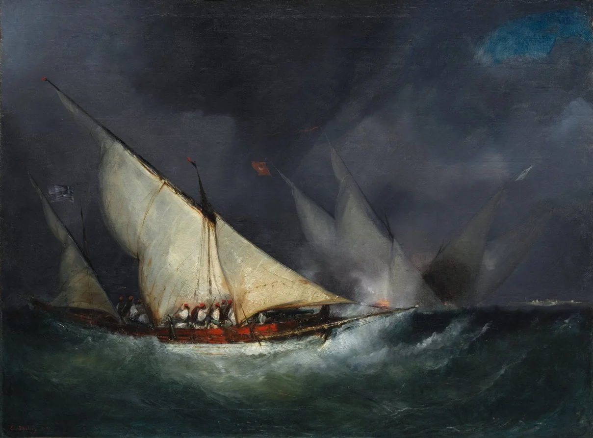 Greek Pirates Attacking a Turkish Vessel, detail