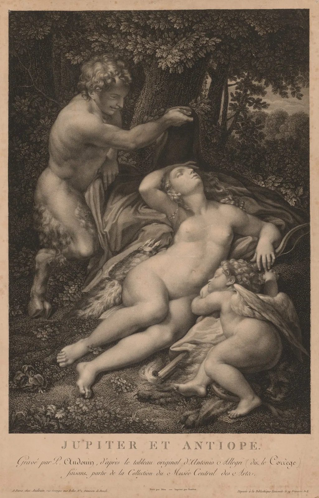 Jupiter and Antiope, by Pierre Audouin, 1801