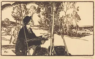 The Landscape Artist (Le paysagiste), by Auguste Louis Lepère, ink, 1912