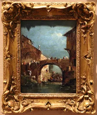 Ponte sobre o Brenta perto da eclusa Dolo, by Francesco Guardi, unspecified, 1770