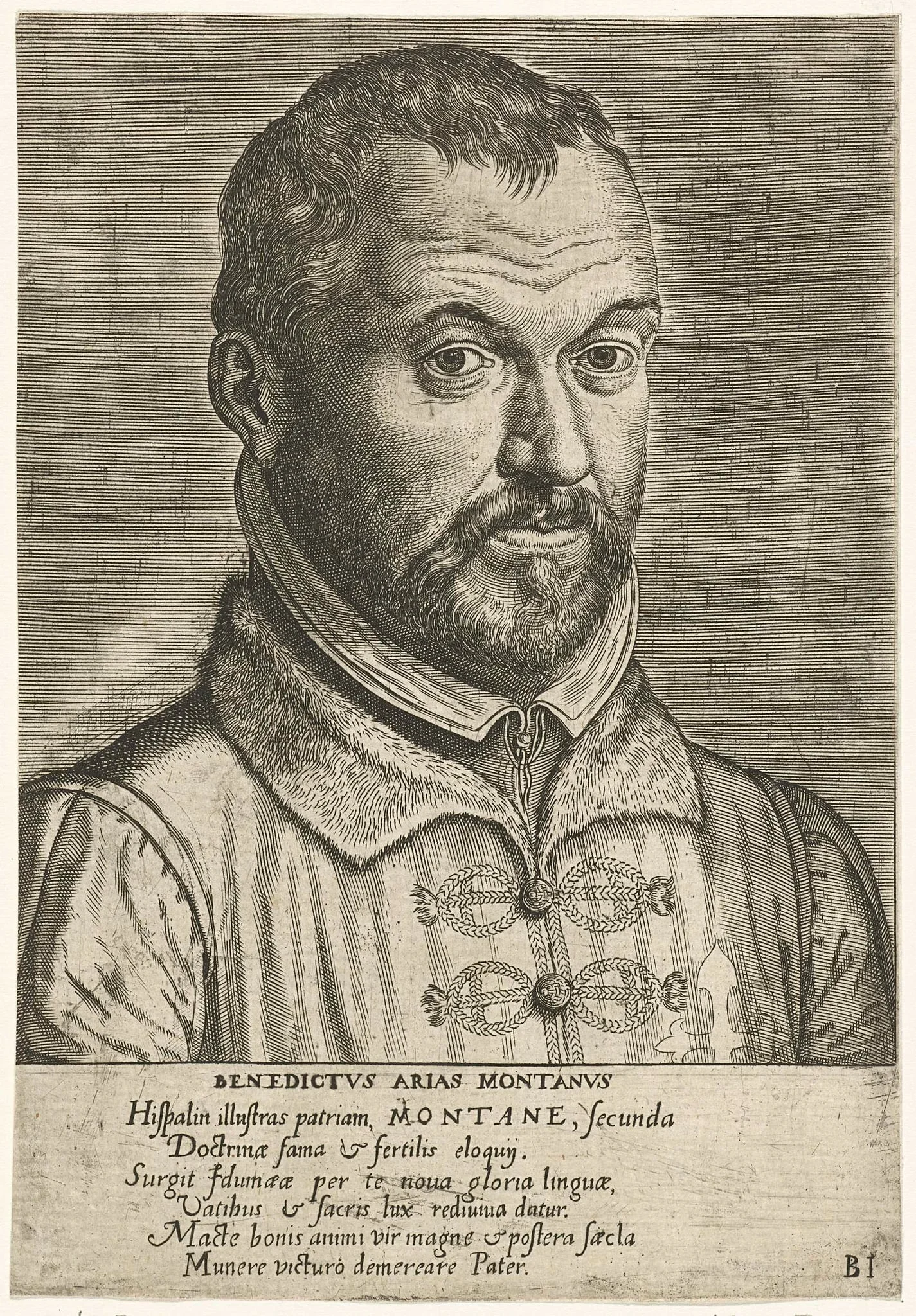 Portret van Benito Arias Montano, detail