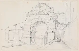 Arch of Drusus near the Appian Way, by Joseph-Marie Vien, graphite, 1747
