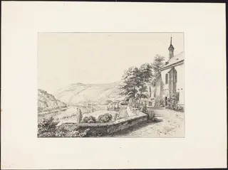 The Convent Terrace, by Ernst Fries, ink, 1829