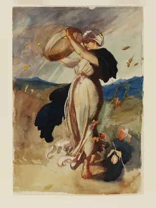 Autumn with a Sieve, by Marchioness of Waterford Louisa Anne, watercolor, 1850