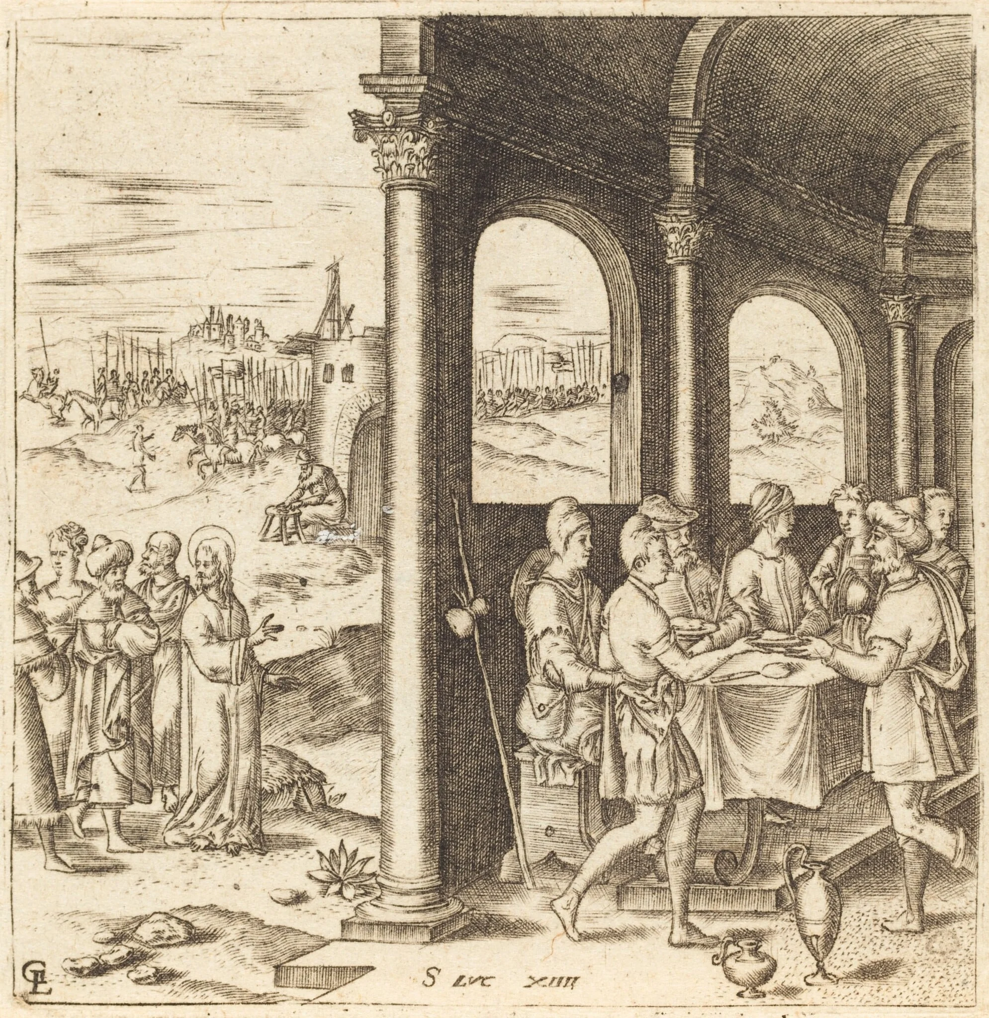 Christ Journeying to the House of a Pharisee, detail