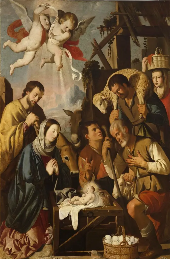 The Adoration of the Shepherds, by Mateo Gilarte, oil, 1651