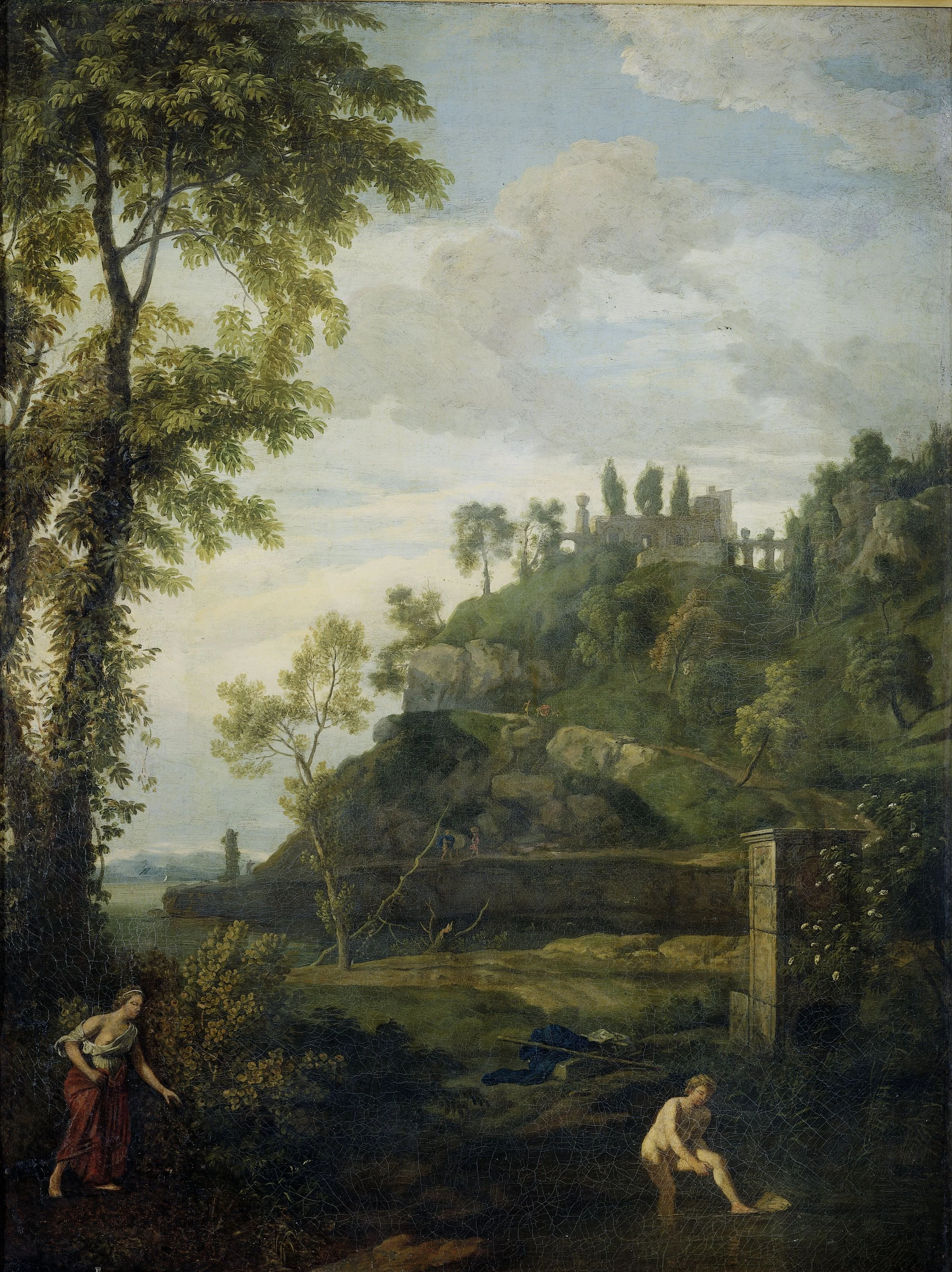 Arcadian landscape with Salmacis and Hermaphroditus, detail