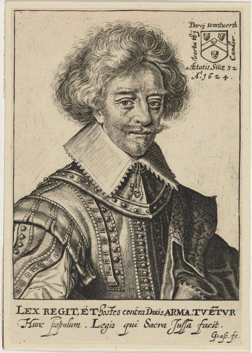 Darcy Wentworth, by Willem de Passe, ink, 1623