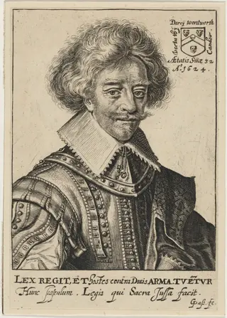 Darcy Wentworth, by Willem de Passe, ink, 1623
