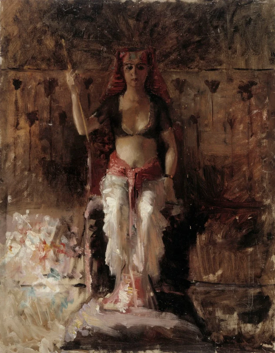 Egyptiläinen kuningatar, akatemiaharjoitelma, detail