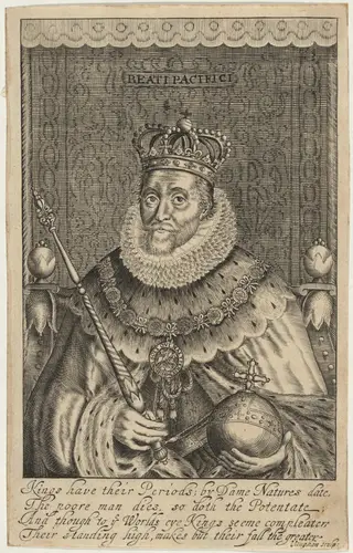 James I, by Robert Vaughan, ink, 1640