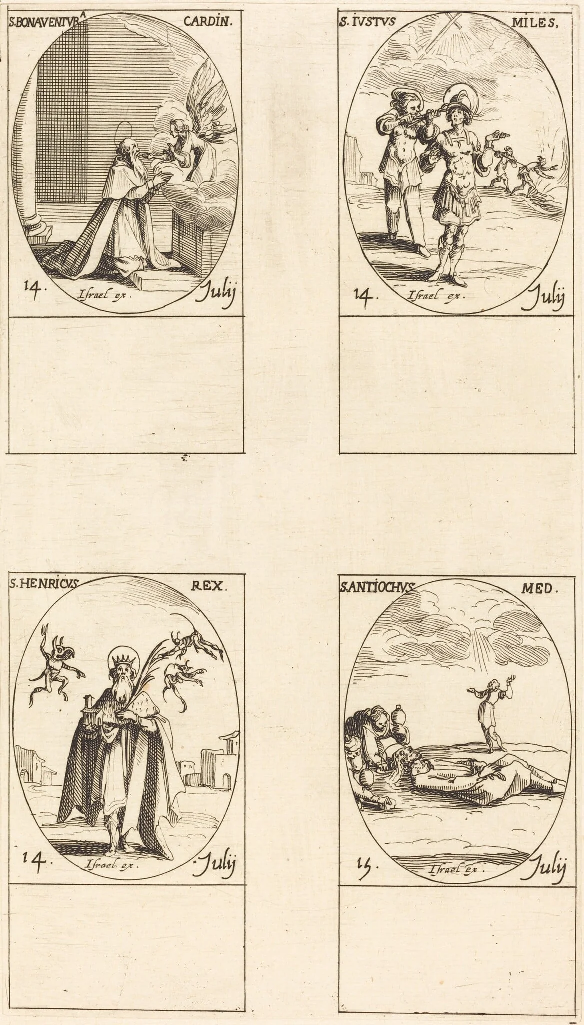 St. Bonaventura; St. Justus; St. Henry, Emperor; St. Antiochus, detail