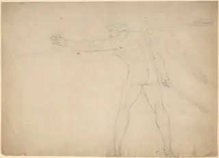 A Warring Angel [recto], by William Blake, graphite, 1780