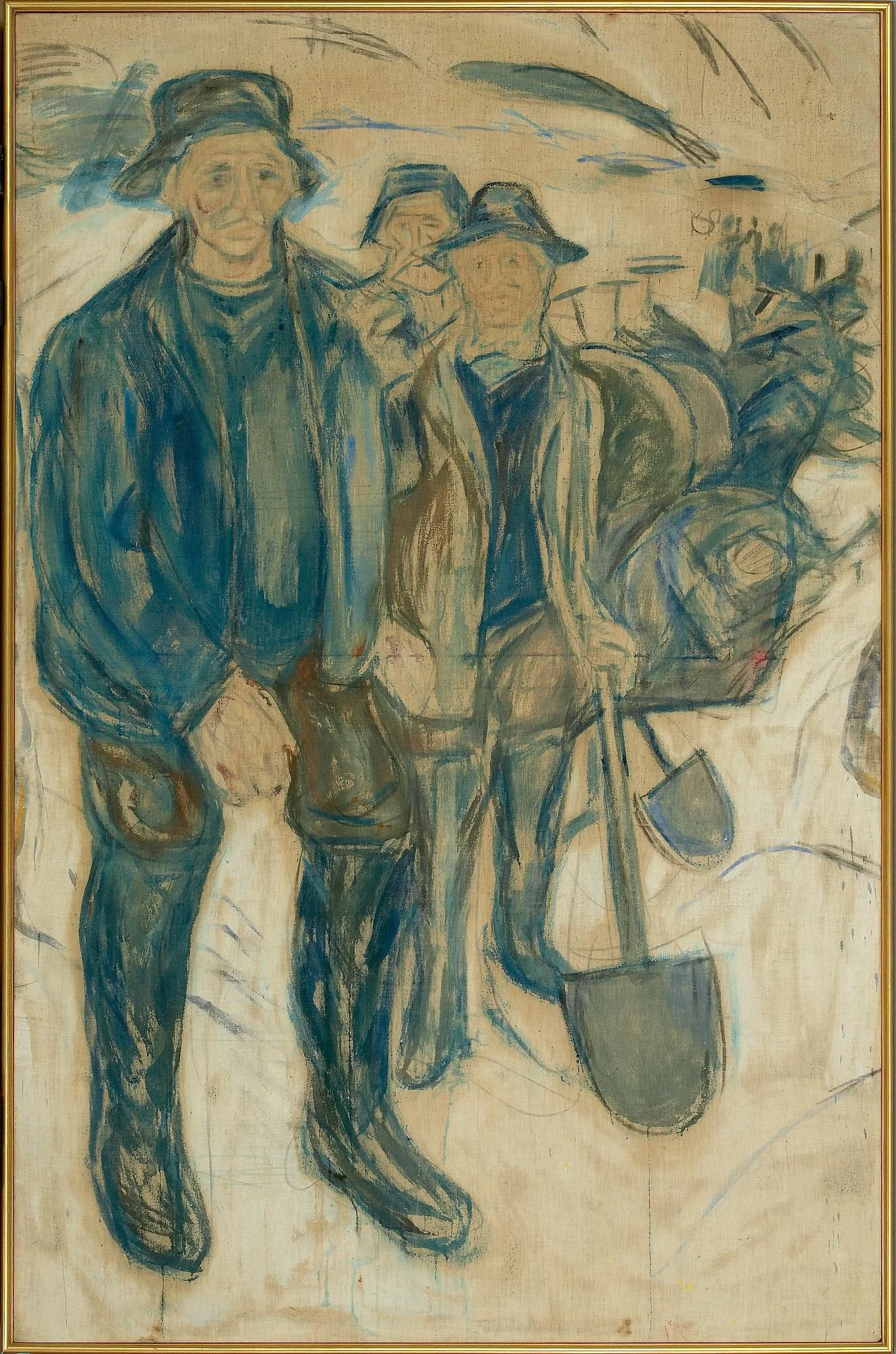Workers in Snow, detail