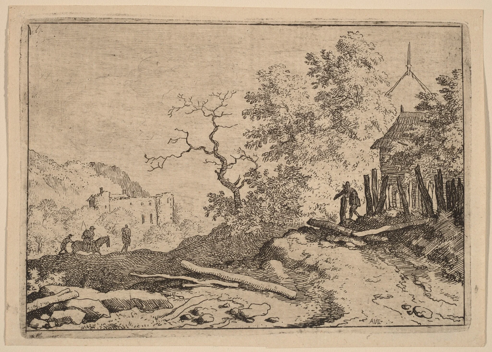 Hut with the Remains of a Hedge, detail