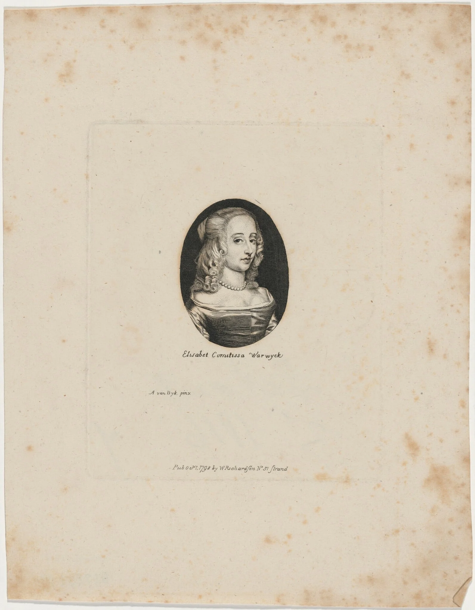 Elizabeth, Countess Warwick, detail