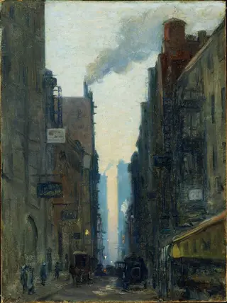 New York Street Scene, by Ernest Lawson, oil, 1905