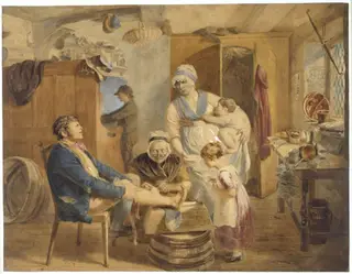The Wounded Leg, by Heaphy, watercolor, 1809