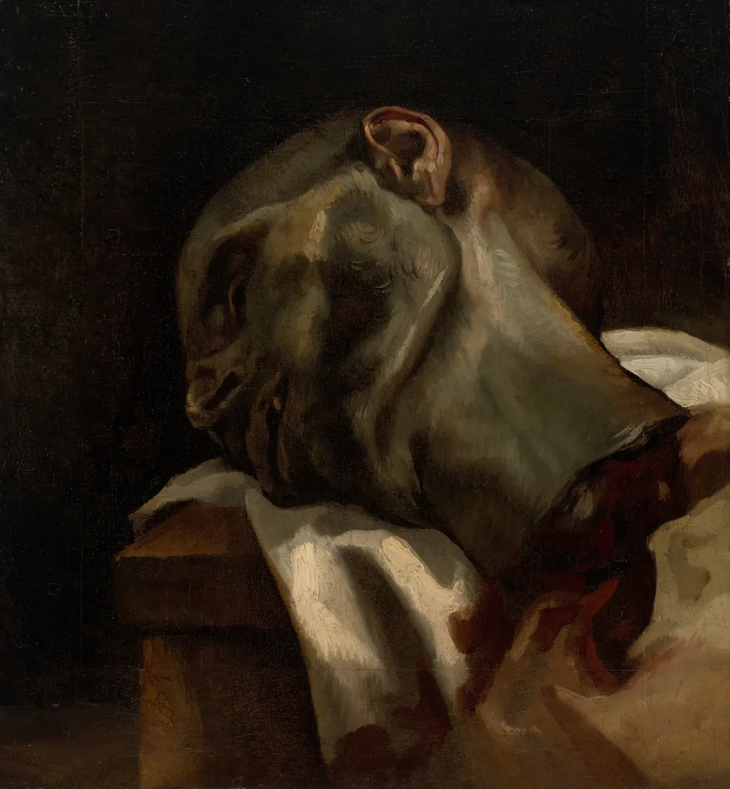 Head of a Guillotined Man, by Théodore Géricault, oil, 1818
